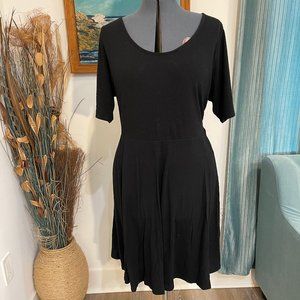 1XL Ava & Viv Black T-Shirt Dress Soft & Flowy